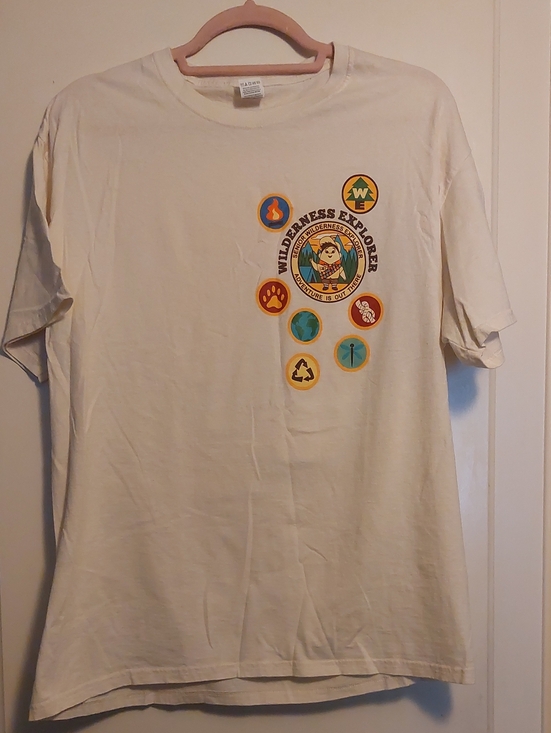 Fruit of the Loom Tops - Fruit of the Loom Cream Kids Wilderness Explorer Badge Tee